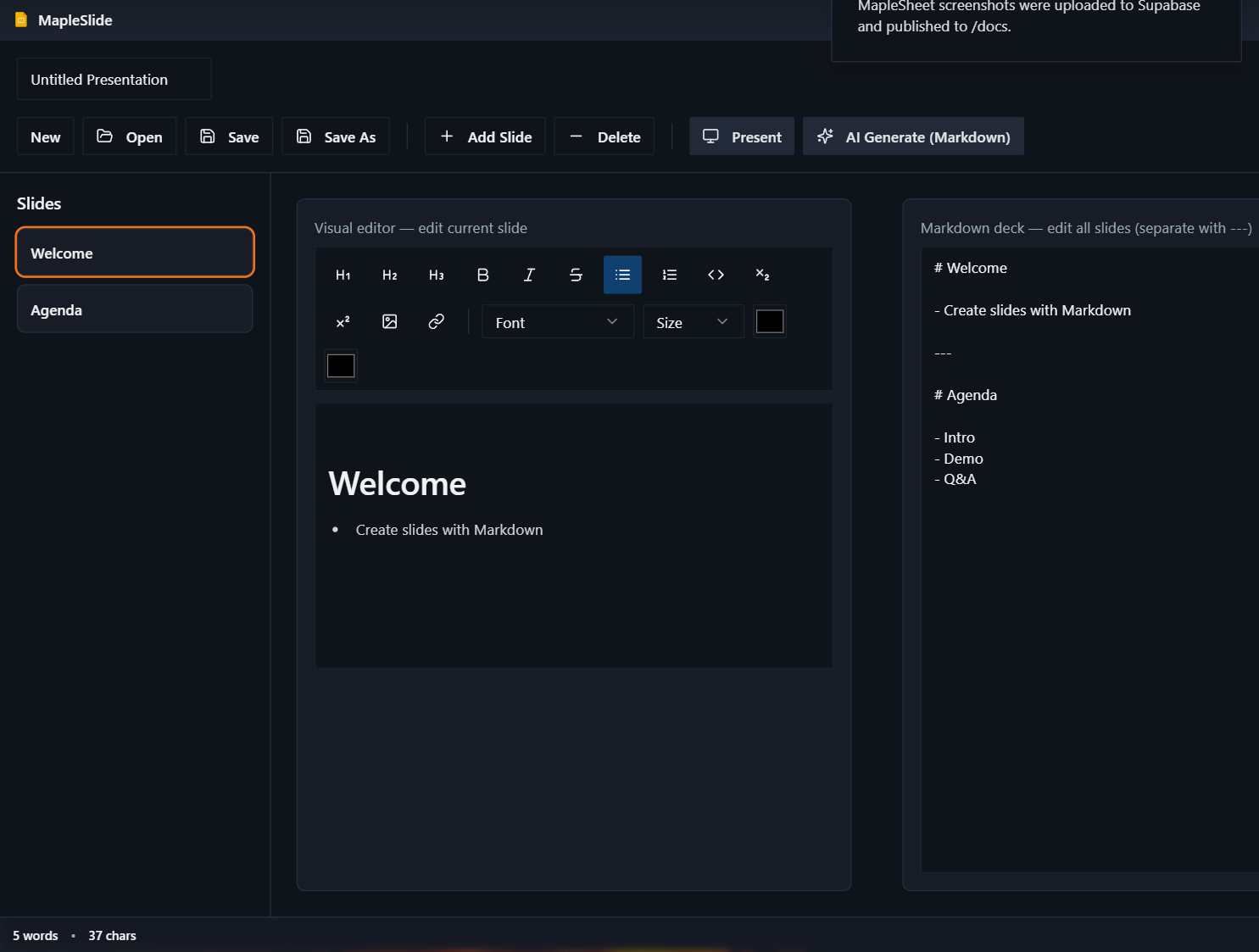 MapleSlide primary screenshot