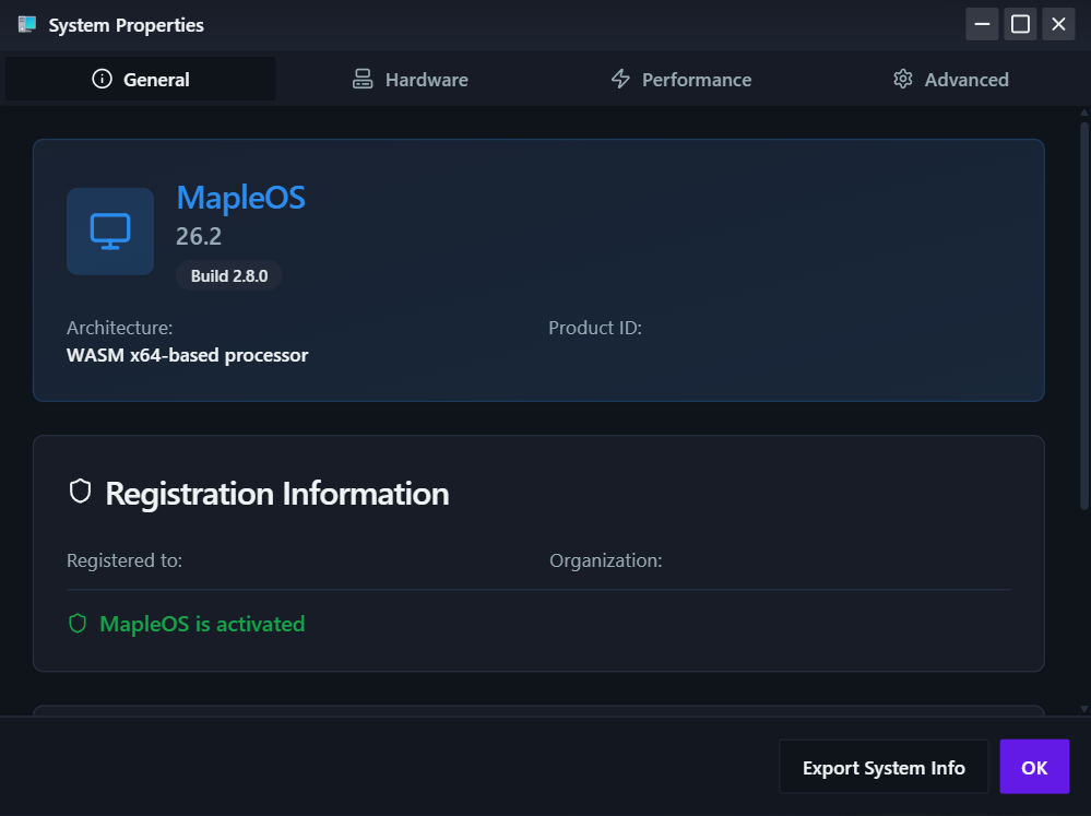 System Properties primary screenshot