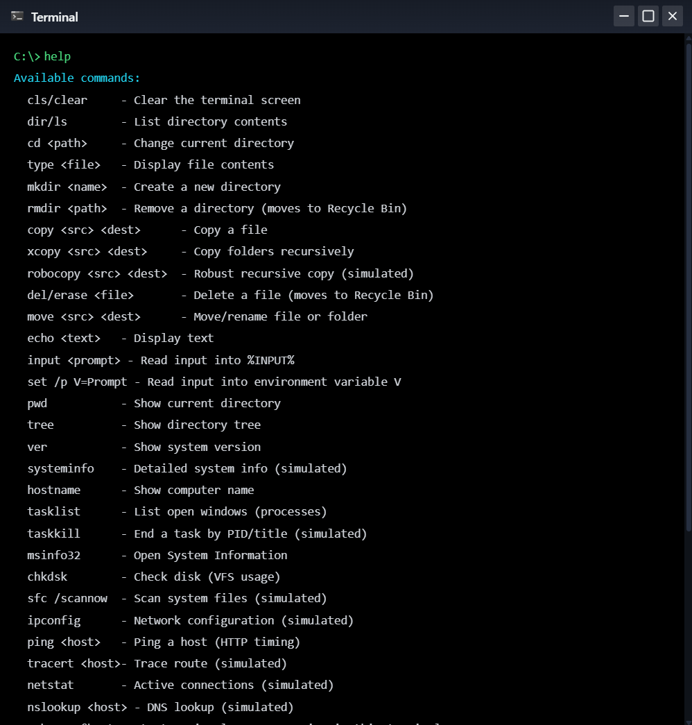 Terminal primary screenshot