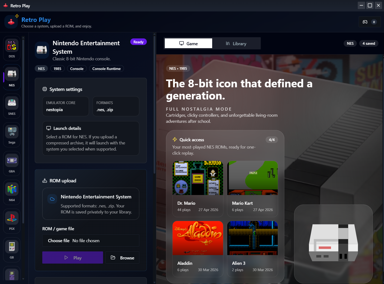 Retro Play primary screenshot